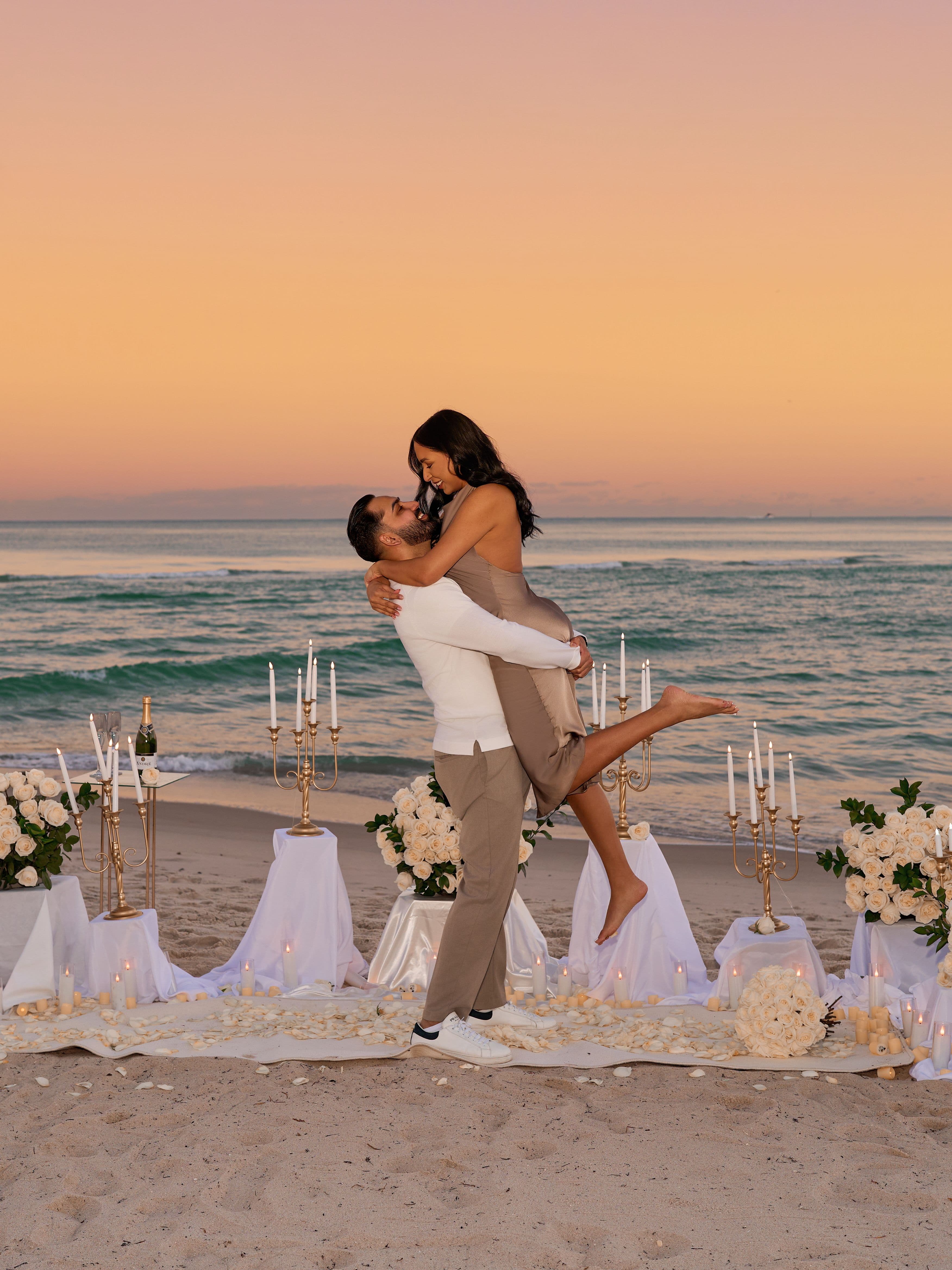 Golden Hour Surprise Proposal in North Miami Beach