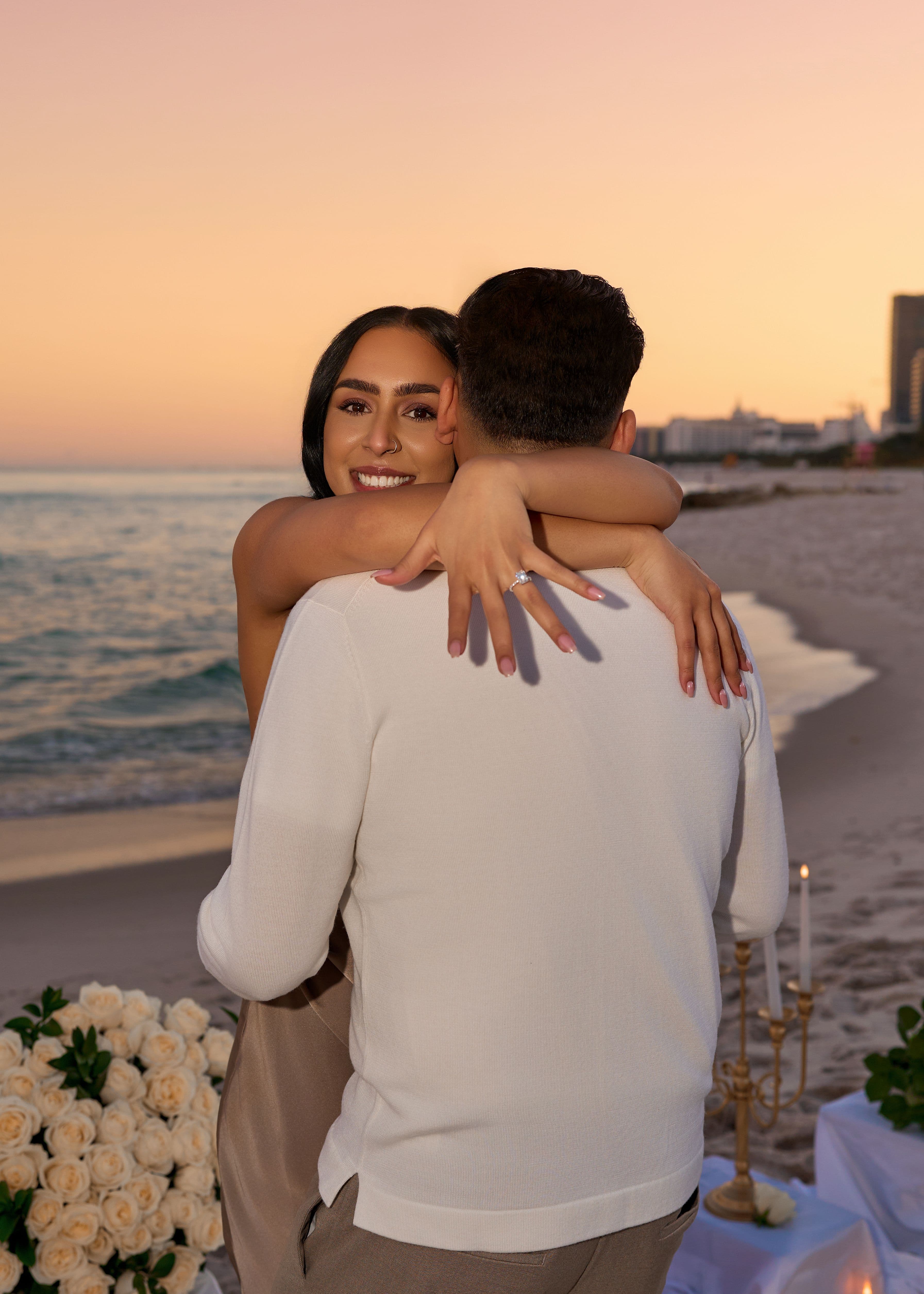 Golden Hour Surprise Proposal in North Miami Beach